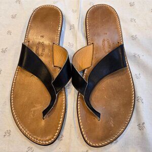 Rondini St. Tropez Black and Tan Women's Sandals/Flip-Flops Size A2 w/ dustbag